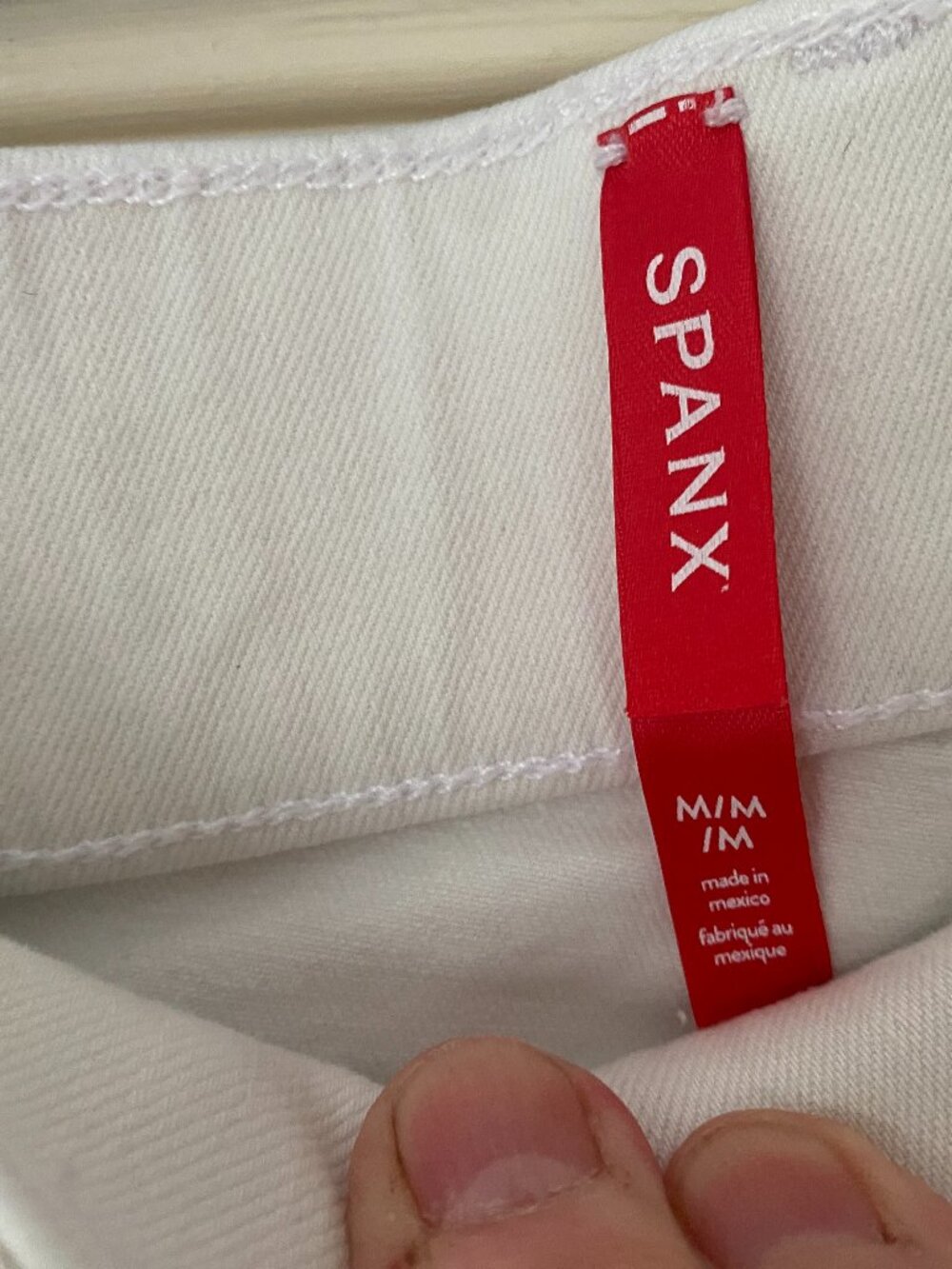 Spanx Seamed Front Wide Leg Jeans Ecru Wash High Rise White Denim 20465R MEDIUM